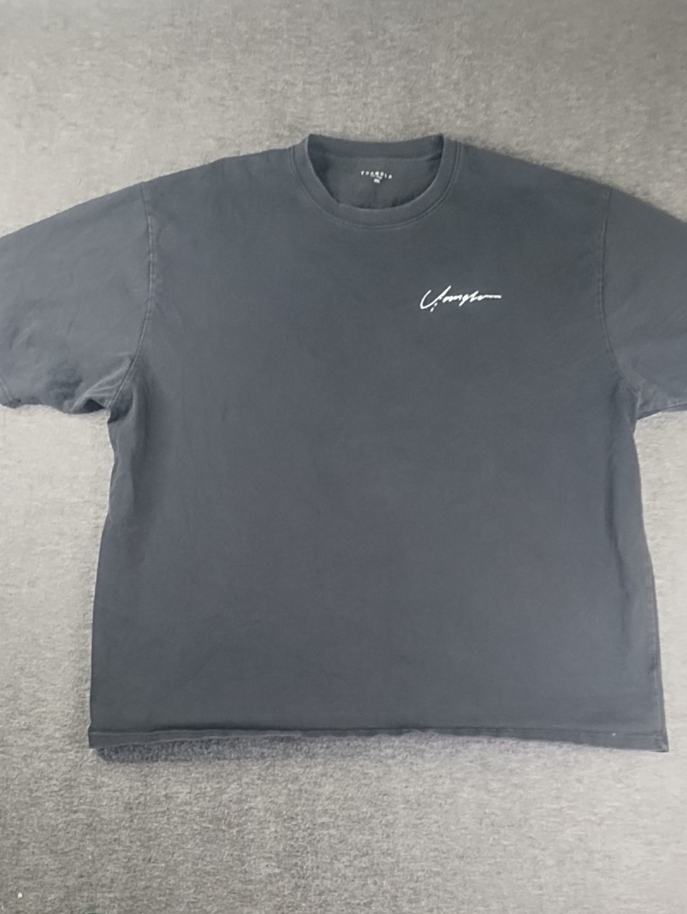 YoungLA Black Crewneck Tee with White Script